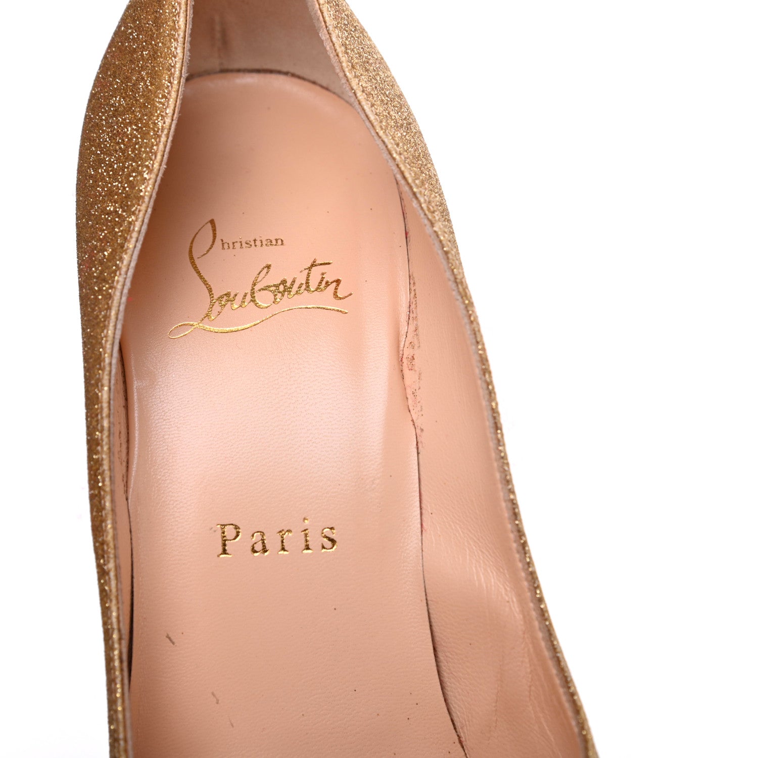 Christian Louboutin Glitter Pigalle Follies 100 Pumps 37.5 Gold 9 of 9