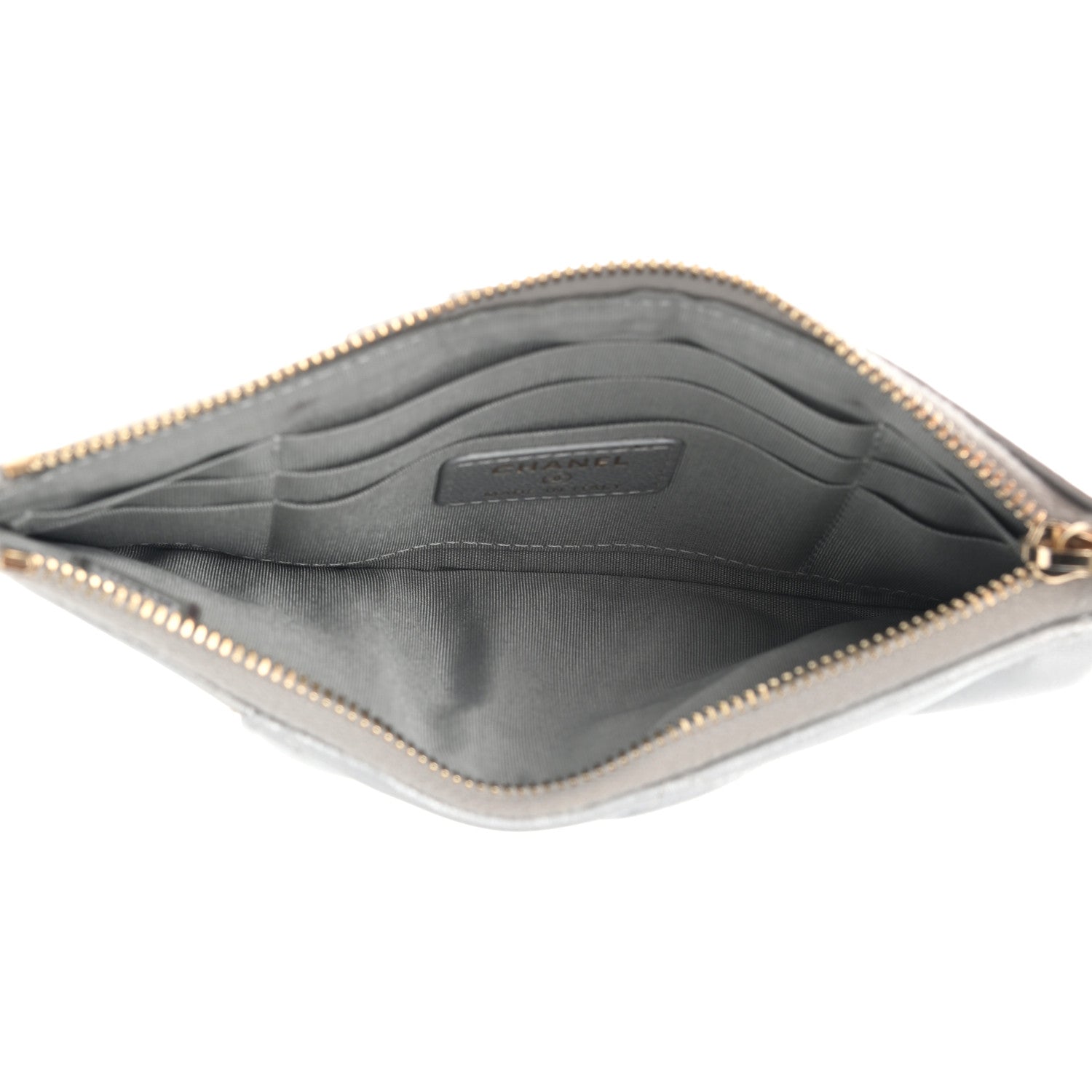 Chanel Lambskin Quilted Chanel 19 Phone and Card Holder Silver 5 of 10