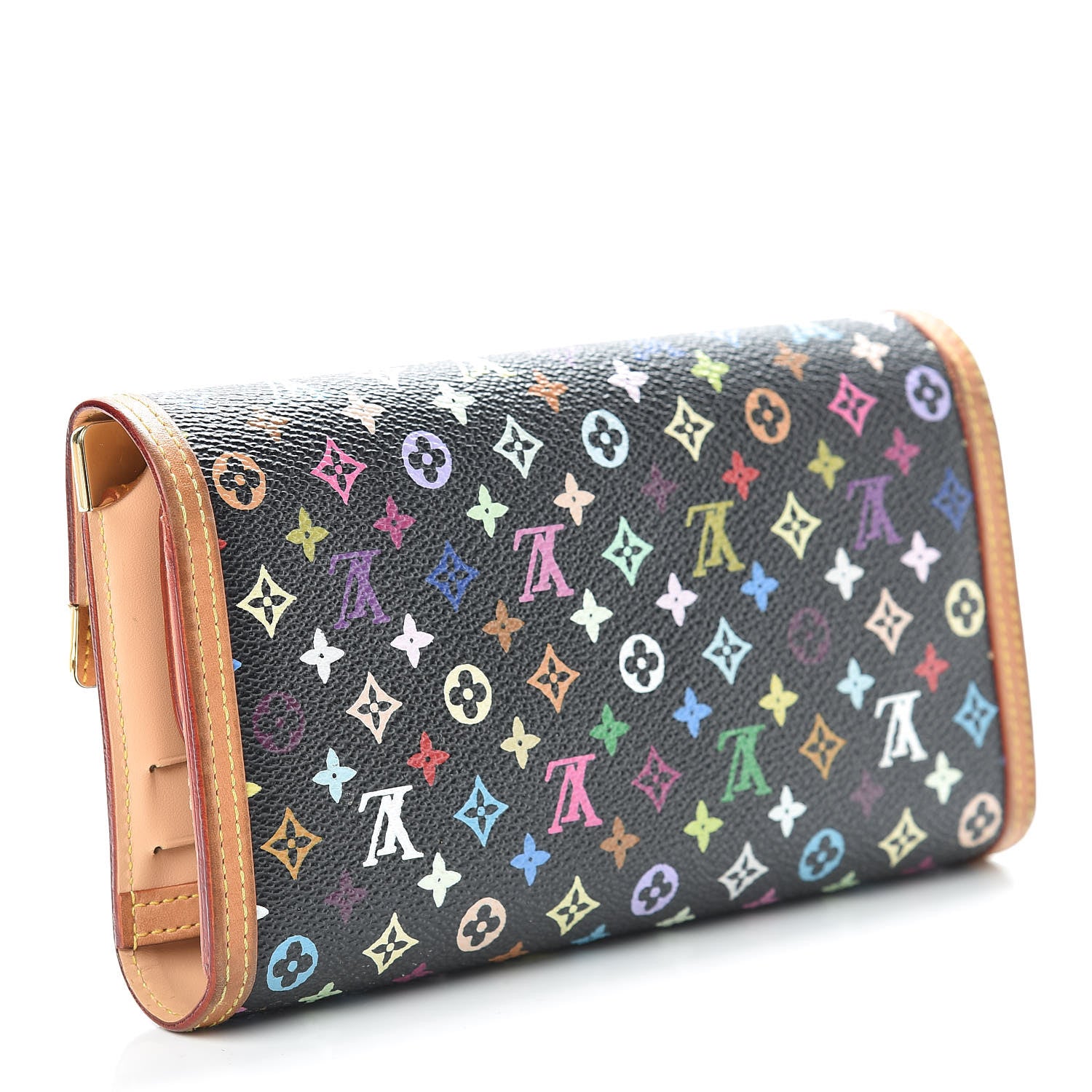 Louis Vuitton Monogram Multicolor Porte Tresor International Wallet Black 3 of 16