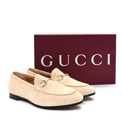 Gucci Suede Horsebit Womens Jordaan Loafers 39 Pink Sand 10 of 10