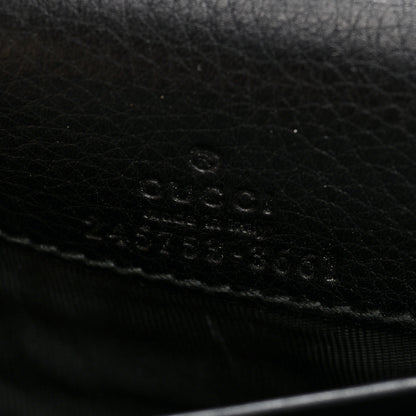 Gucci Calfskin Web Horsebit Chain Clutch Wallet Black 6 of 9