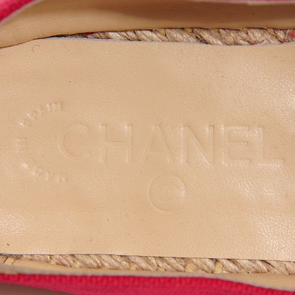 Chanel Toile CC Espadrilles 38 Red Black 7 of 7
