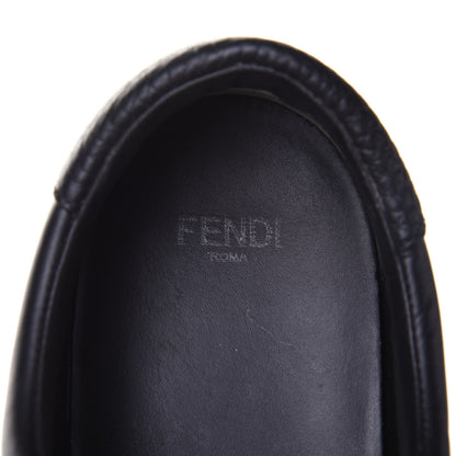 Fendi Vitello Microfiber FF Rockoclick Slip On Sneakers 38.5 Black Tobacco 9 of 11