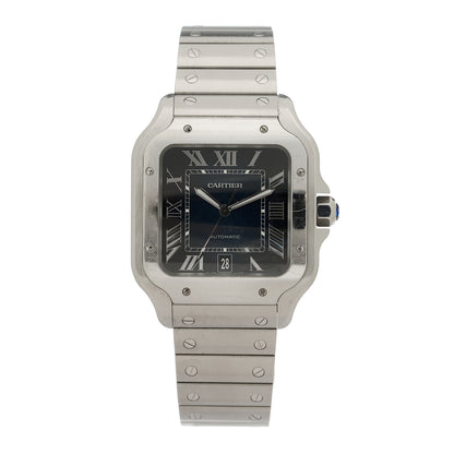 Cartier Stainless Steel 39.8mm Santos De Cartier Automatic Watch Blue 1 of 5