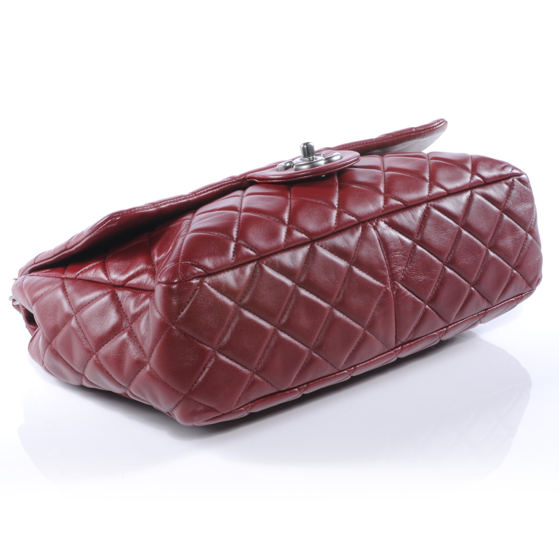 Chanel Lambskin Jumbo Single Flap Dark Red 4 of 9