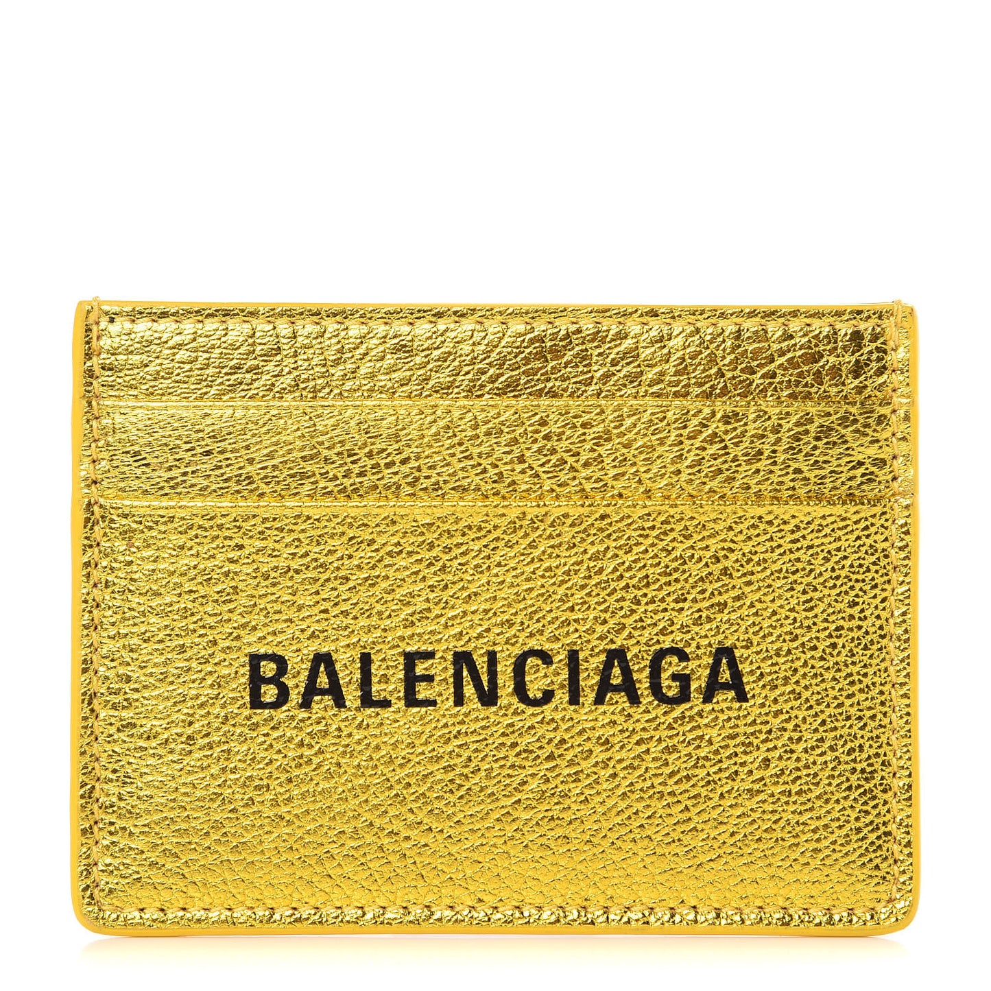 Metallic Goatskin Logo Everyday Multi Card Case Oro Black