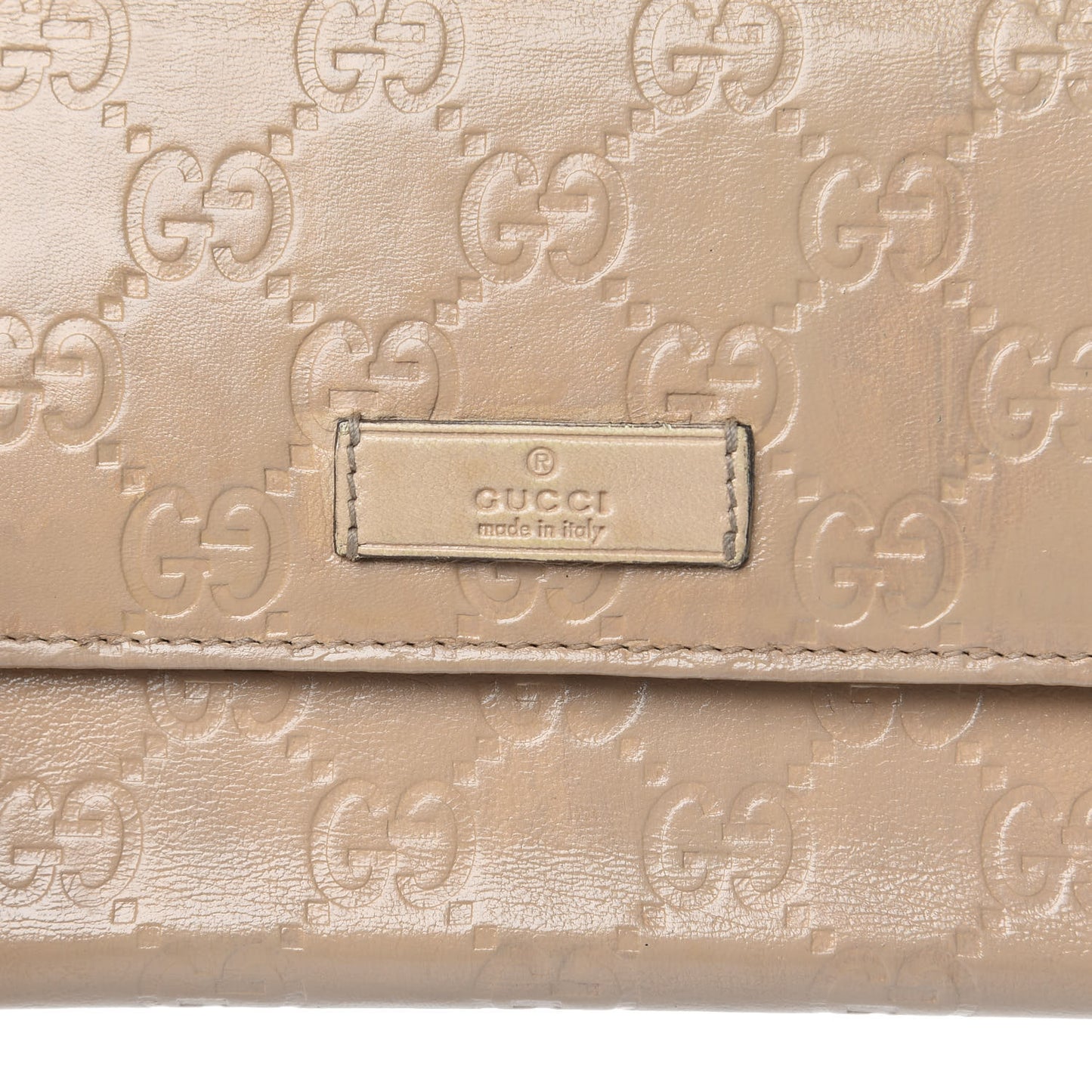 Patent Guccissima Joy Continental Snap Oranizer Wallet Beige