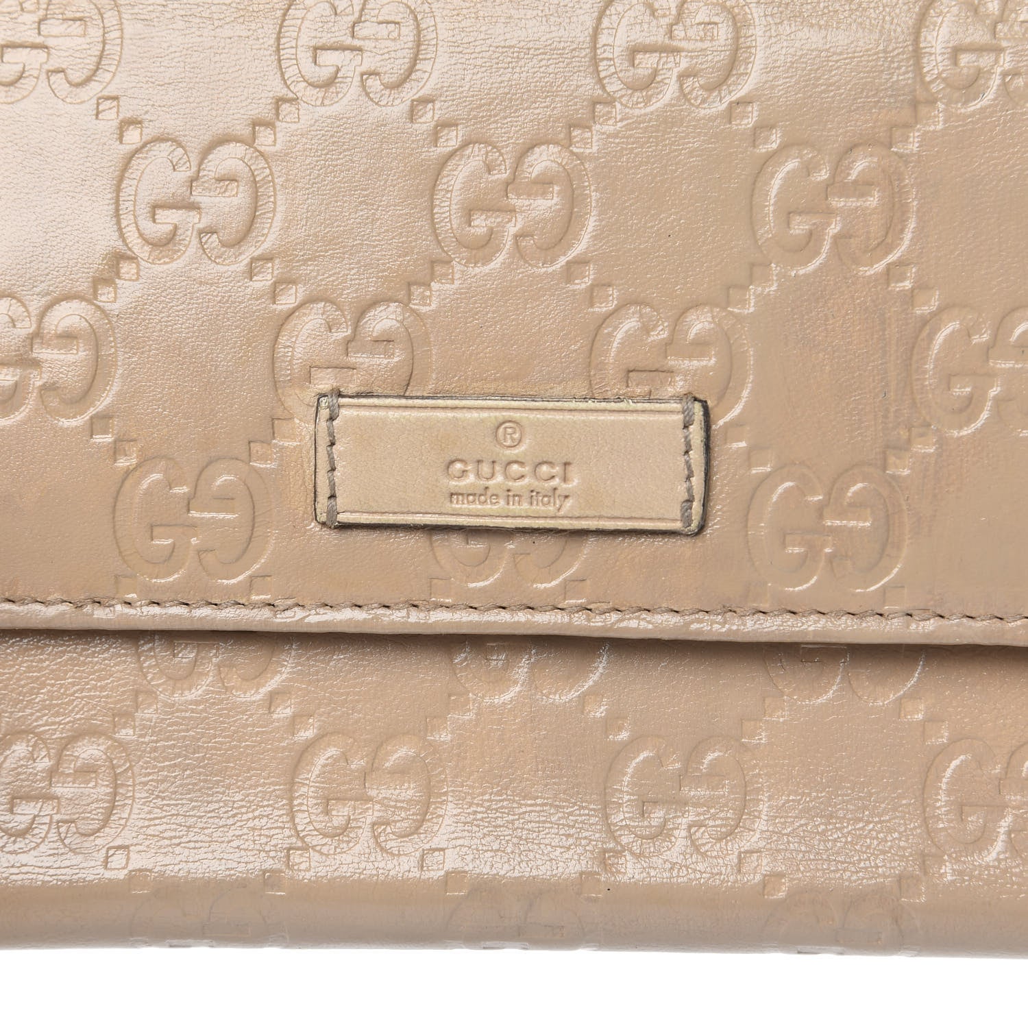 Gucci Patent Guccissima Joy Continental Snap Oranizer Wallet Beige 9 of 13