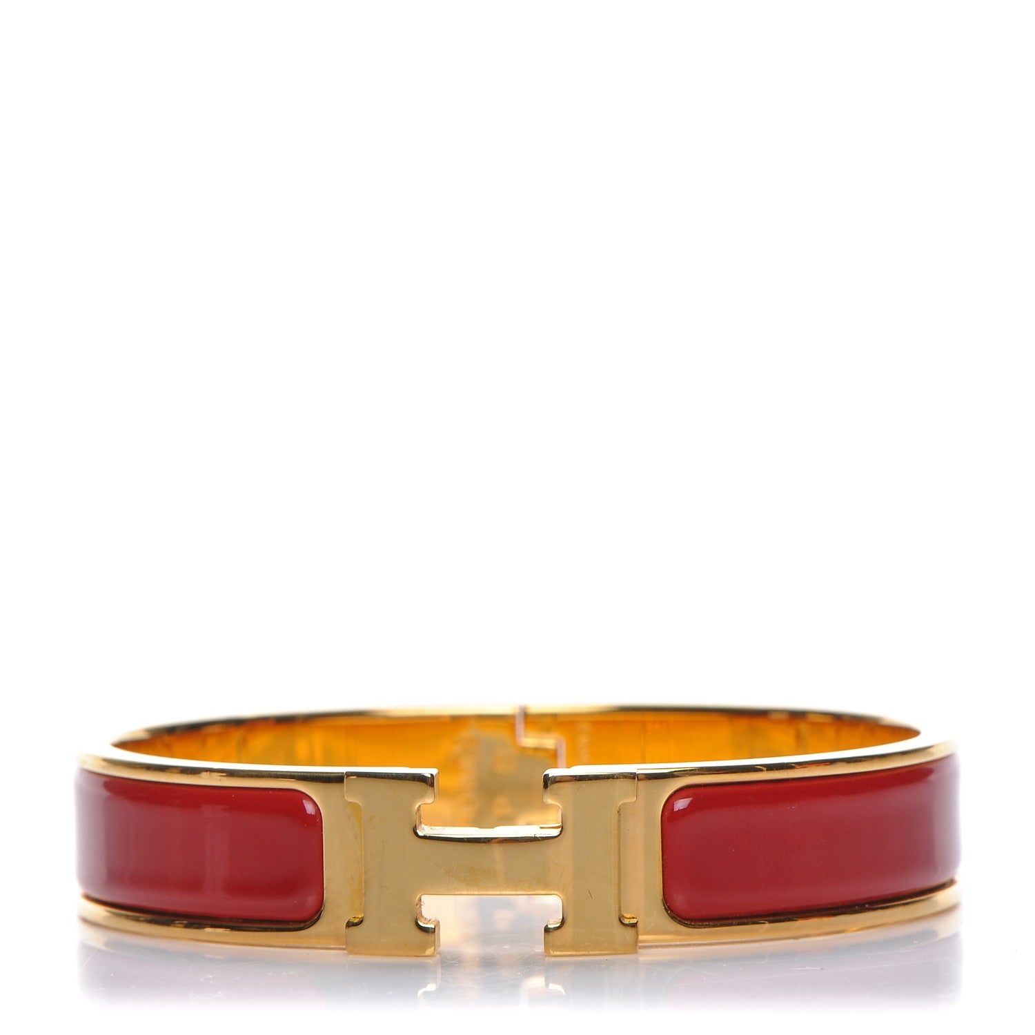 Hermes Enamel Narrow Clic Clac H Bracelet PM Red 1 of 6