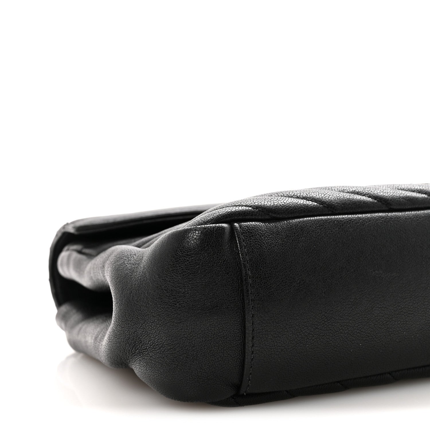 Saint Laurent Sheepskin Matelasse Chevron Monogram Large College Satchel Black 8 of 9