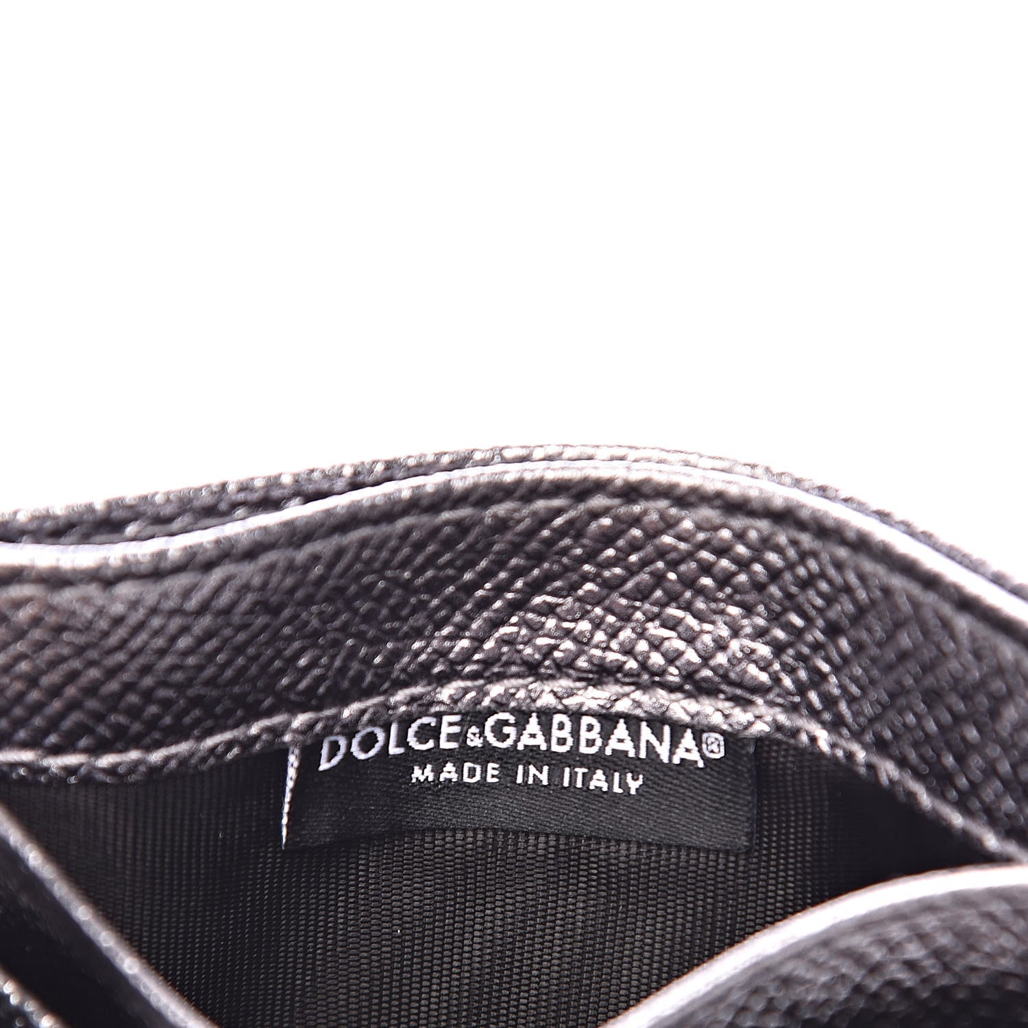 Dolce & Gabbana Metallic Dauphine Embellished Logo Zip Card Holder Argento 6 of 7