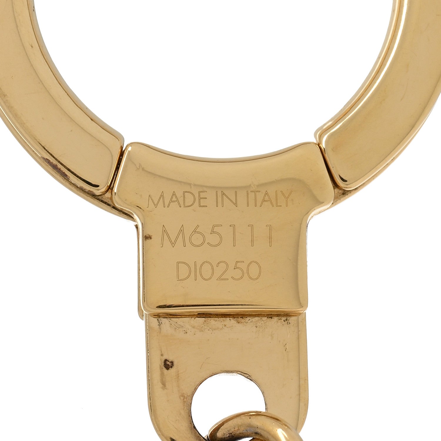 Louis Vuitton Brass Enamel Fleur De Monogram Bag Charm Chain Gold 3 of 3