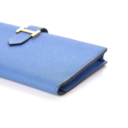 Hermes Epsom Bearn Gusset Wallet Bleu Paradis 9 of 9
