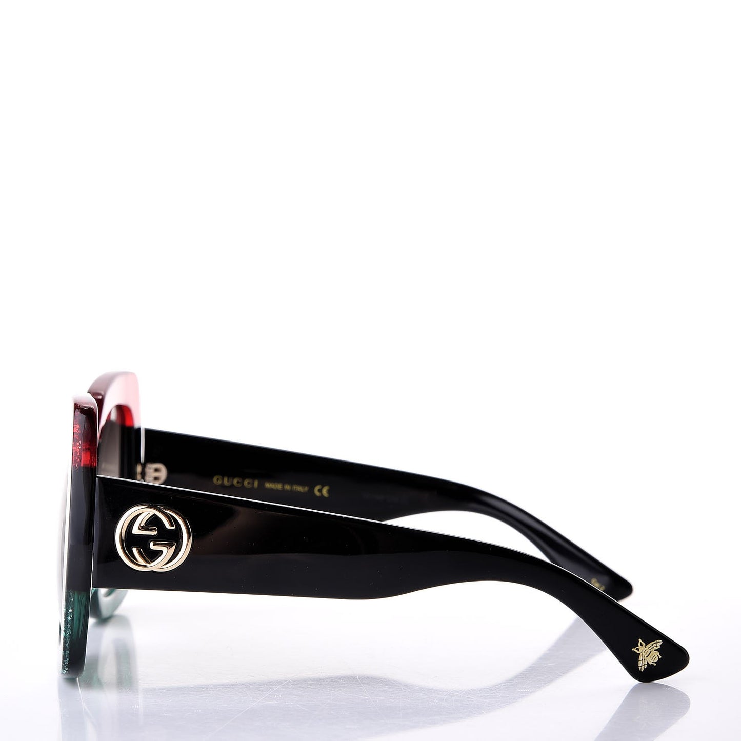 Square Frame GG0083S Sunglasses Glitter Red Black Green
