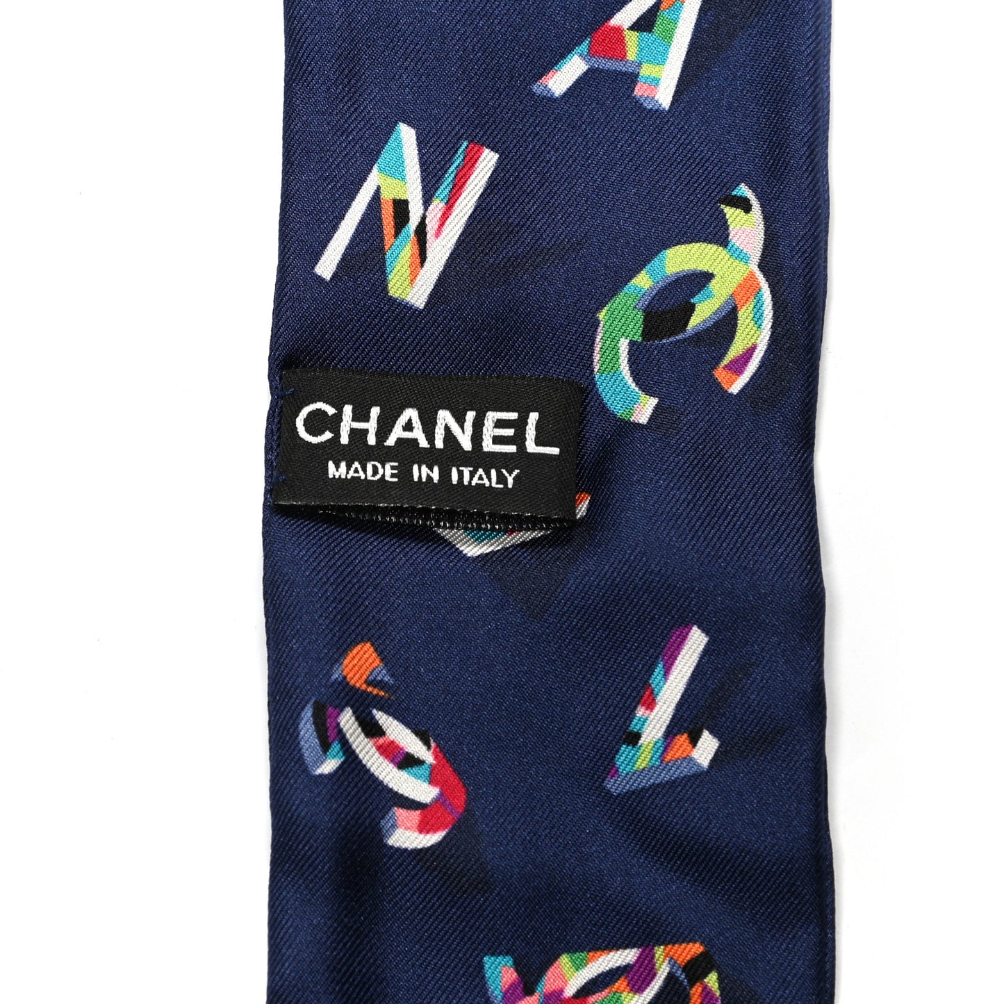 Silk CC Slim Bandeau Scarf Blue Multicolor
