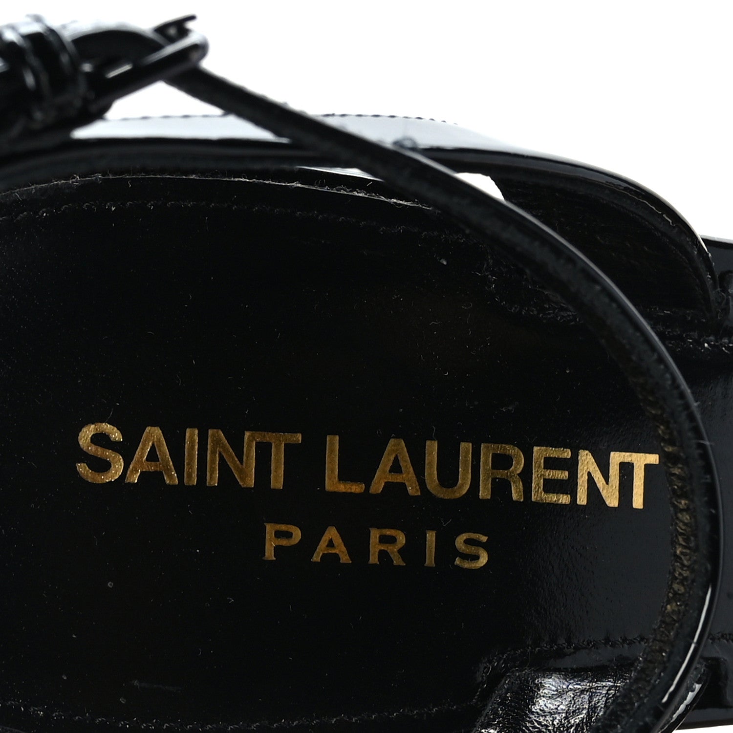 Saint Laurent Patent Amber Flower Ankle Pumps 40 Black 6 of 7