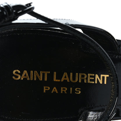 Saint Laurent Patent Amber Flower Ankle Pumps 40 Black 6 of 7