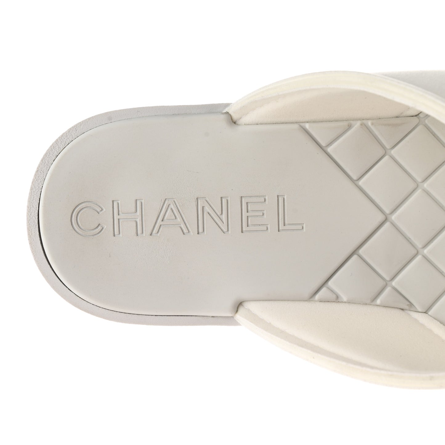 Fabric CC Thong Sandals 41 White