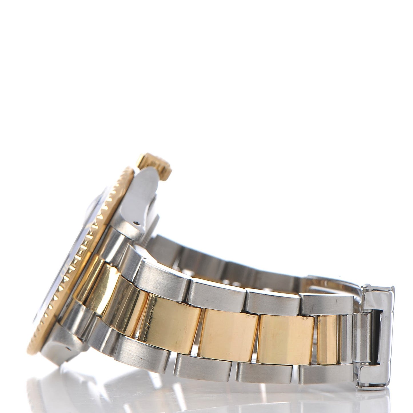 18K Yellow Gold Stainless Steel 40mm Oyster Perpetual Date Submariner Watch Blue