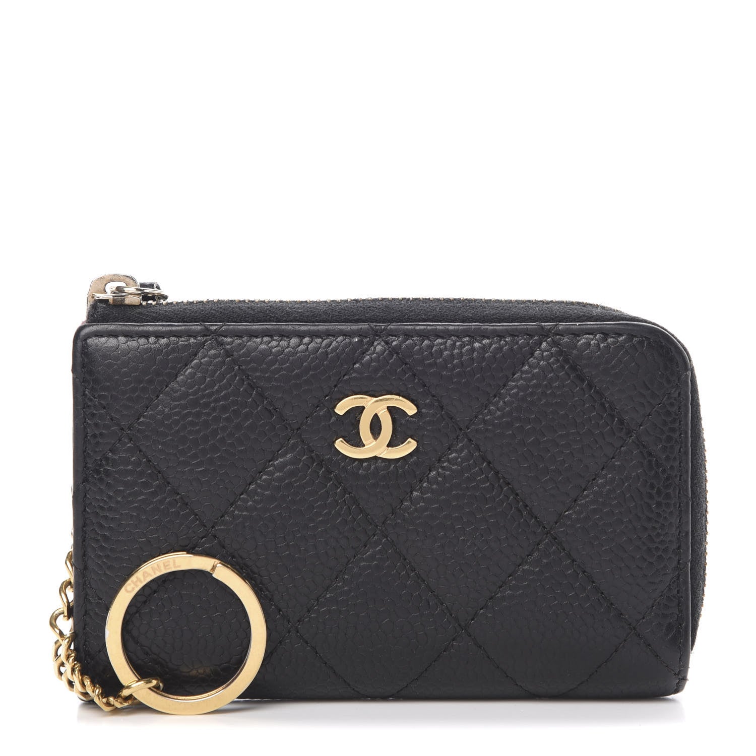 Chanel Caviar Quilted Zipped Key Holder Case Black 1 of 10