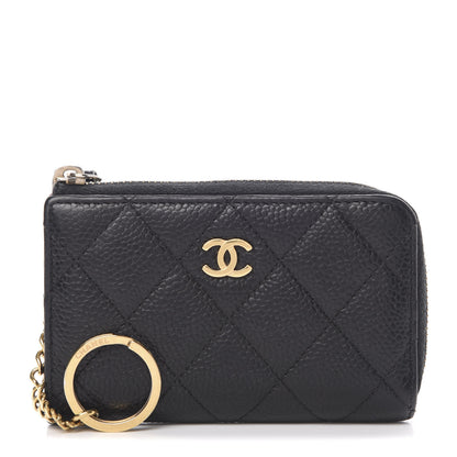 Chanel Caviar Quilted Zipped Key Holder Case Black 1 of 10