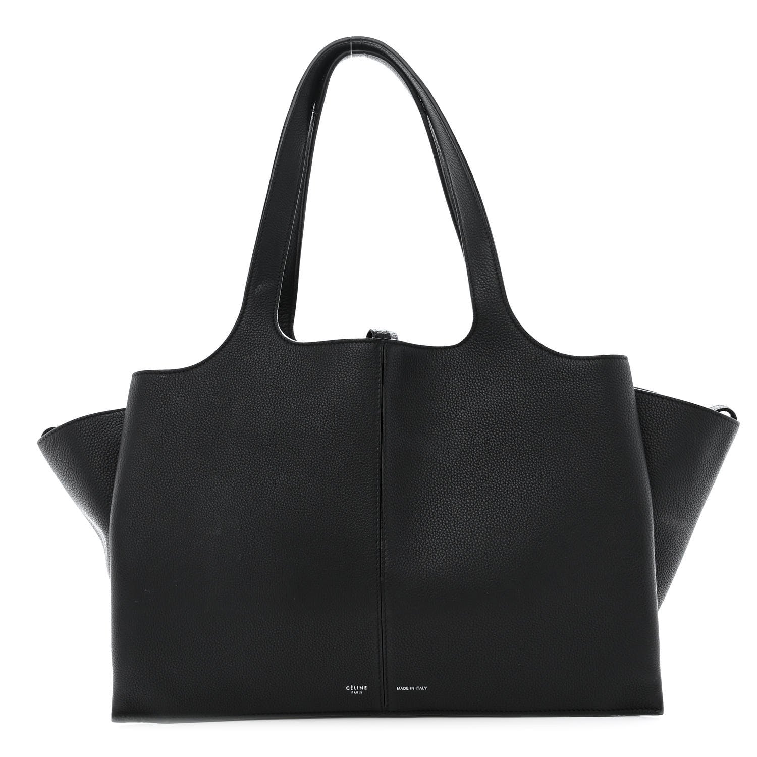 Celine Baby Grained Calfskin Medium Tri-Fold Bag Black 1 of 13