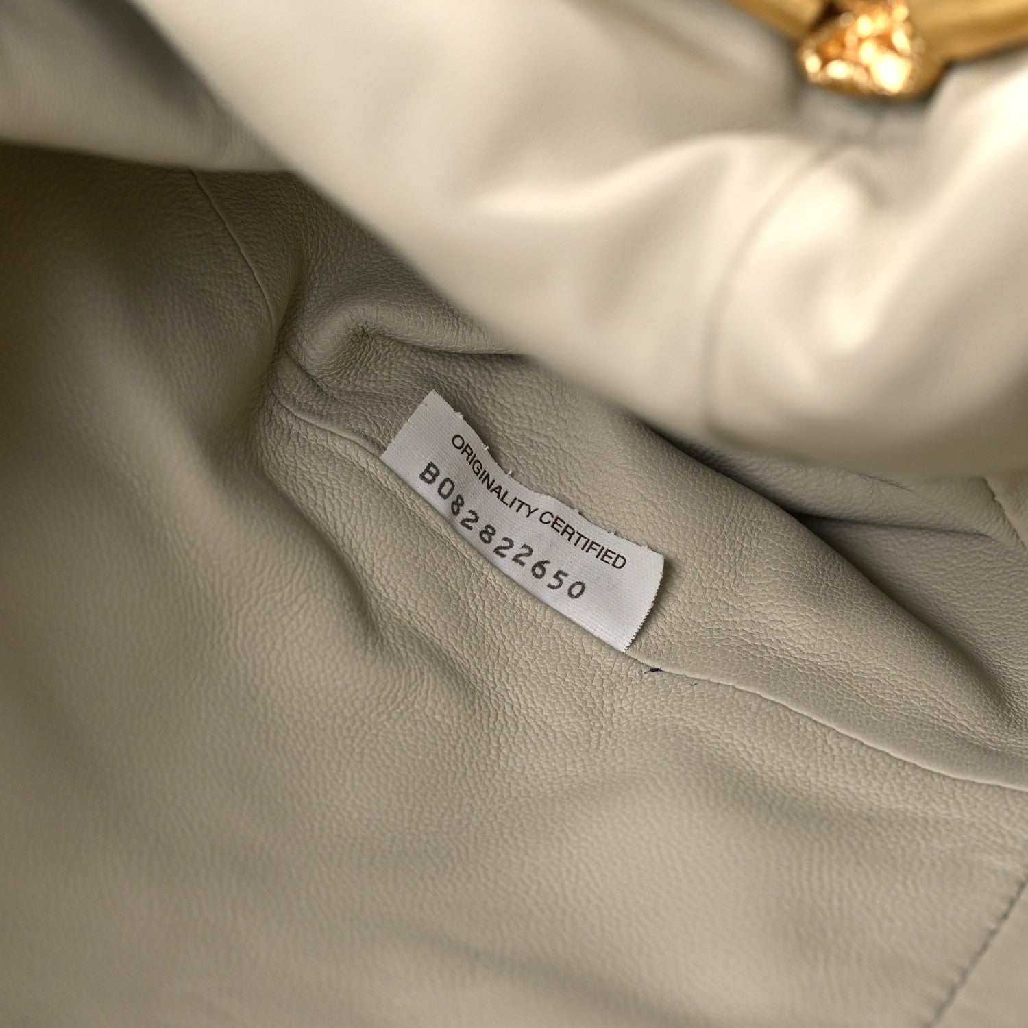 Bottega Veneta Metallic Crinkled Lambskin The Pouch Oversized Clutch Oro 9 of 13