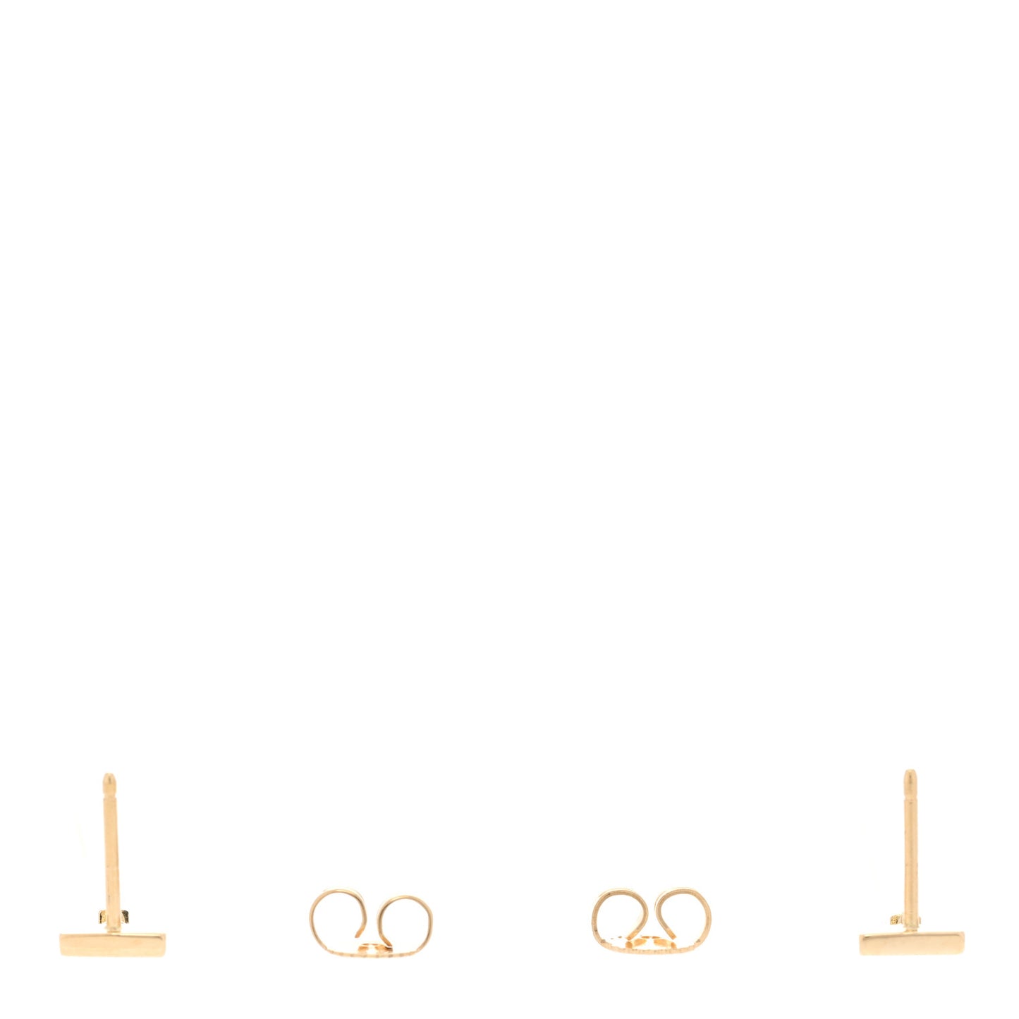 18K Yellow Gold Diamond T Bar Earrings