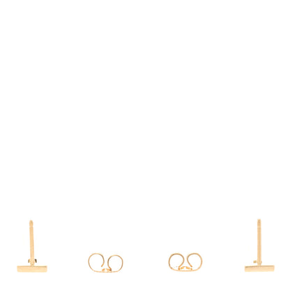 Tiffany 18K Yellow Gold Diamond T Bar Earrings 3 of 5