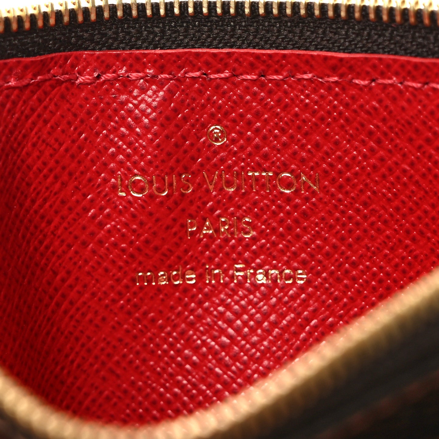 Damier Ebene Recto Verso Card Holder Red