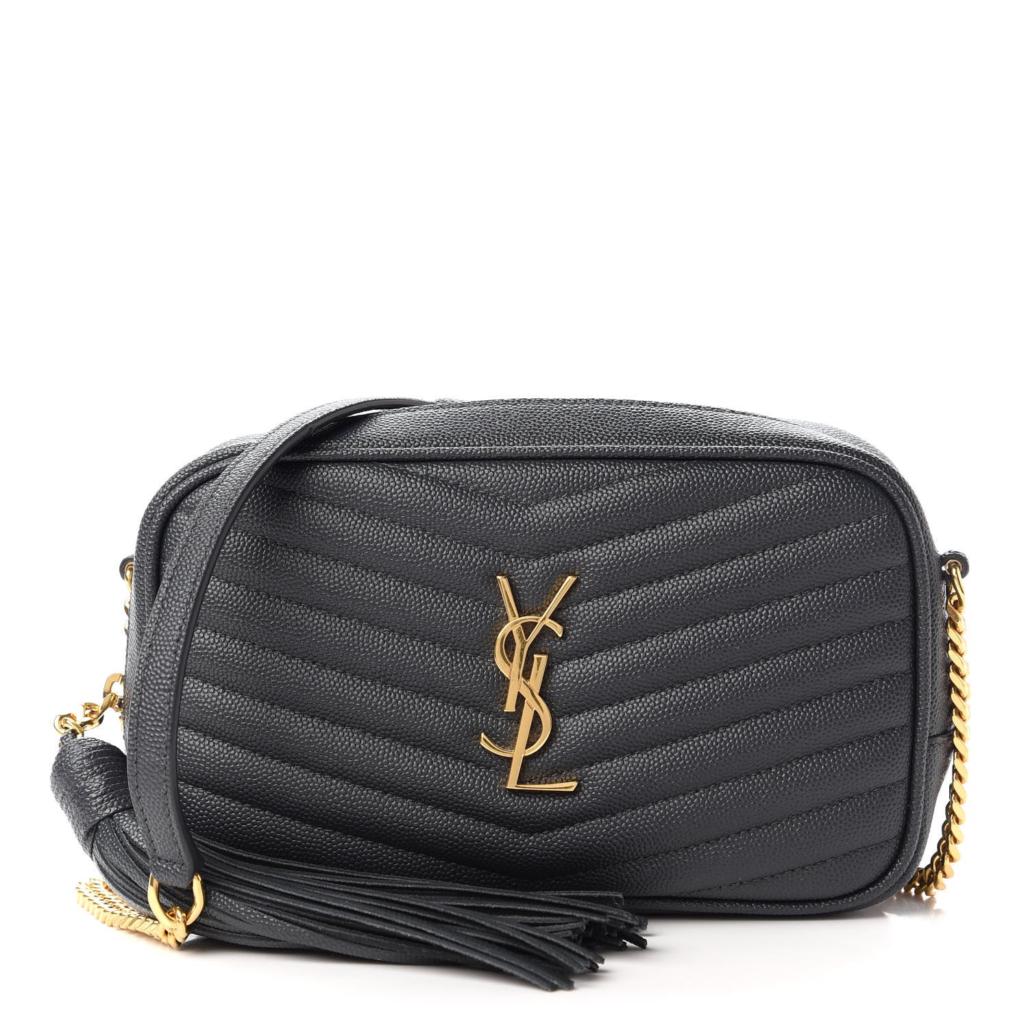 Saint Laurent Grain De Poudre Matelasse Monogram Mini Lou Camera Bag Dark Smog 1 of 11