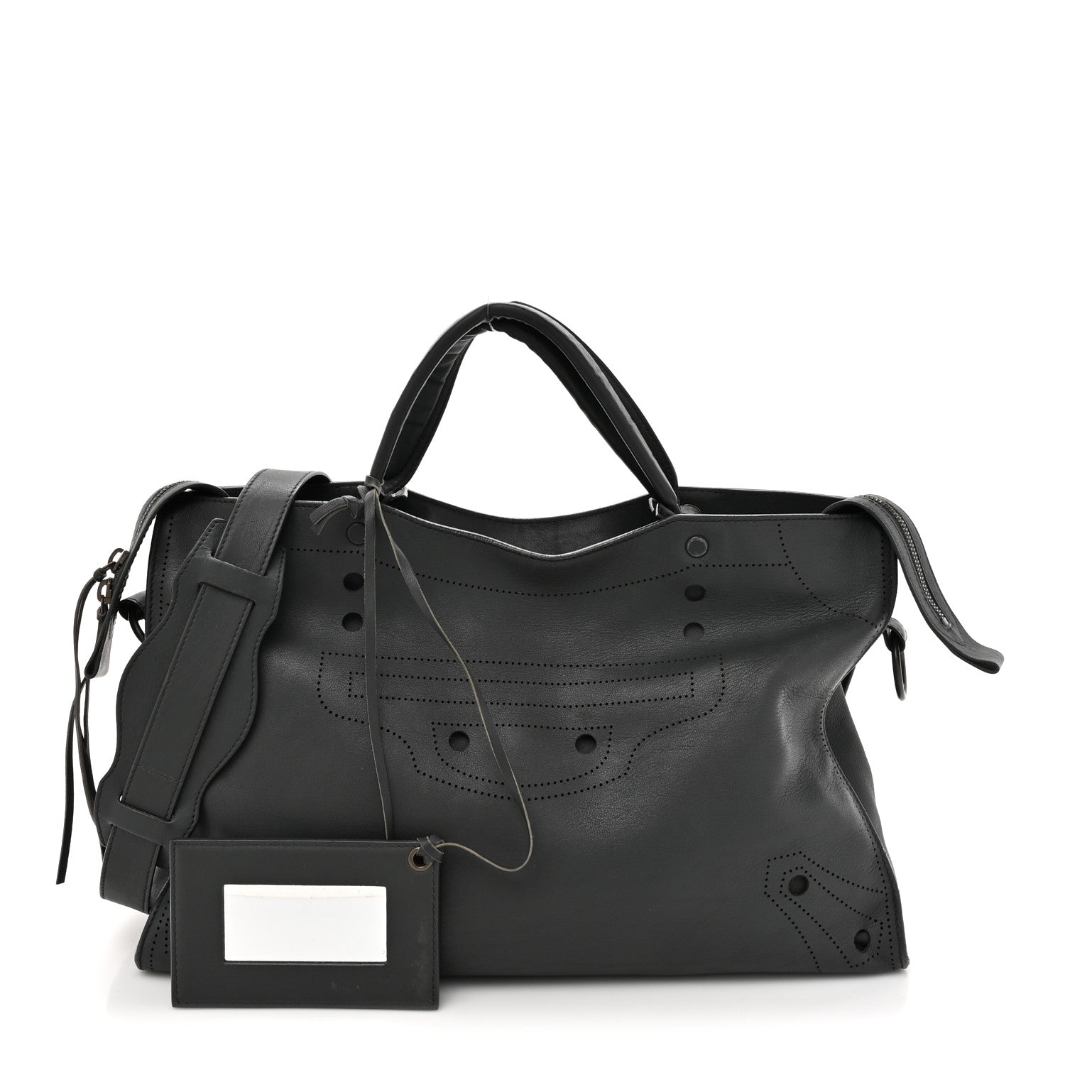 Balenciaga Veau Soyeux Perforated Blackout Hardware City Gris Fossile 2 of 17