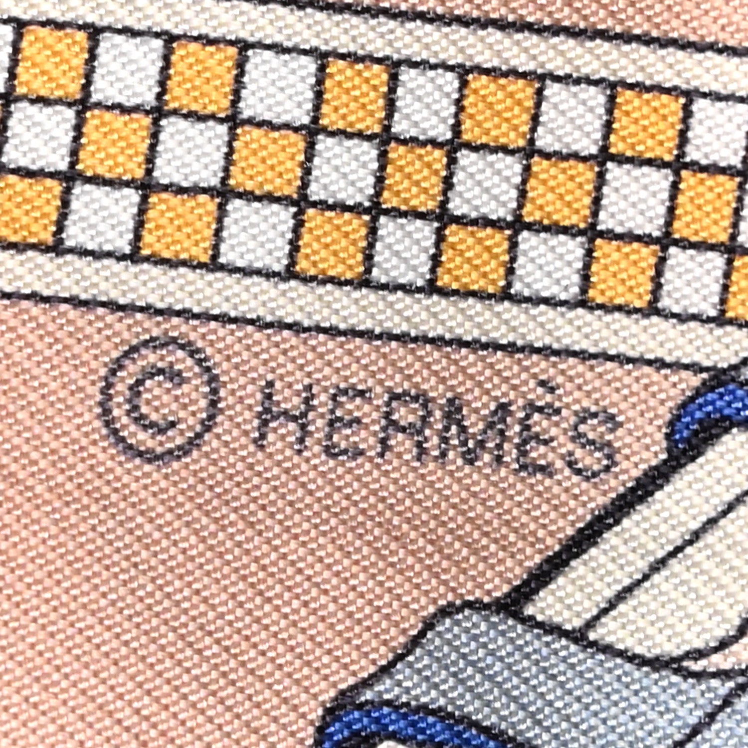 Hermes Silk Brides et Gris Twilly Rose Poudre Bleu Gris 4 of 4