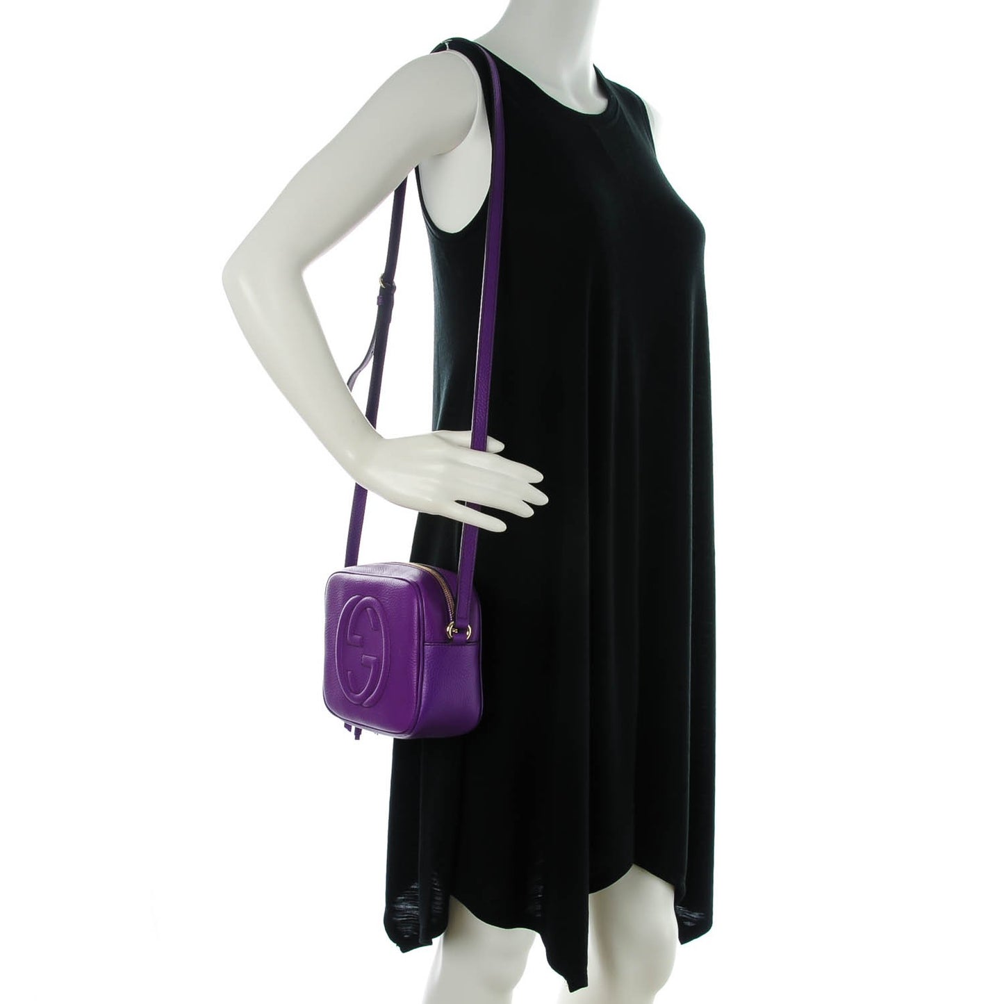 Pebbled Calfskin Small Soho Disco Bag Shine Purple