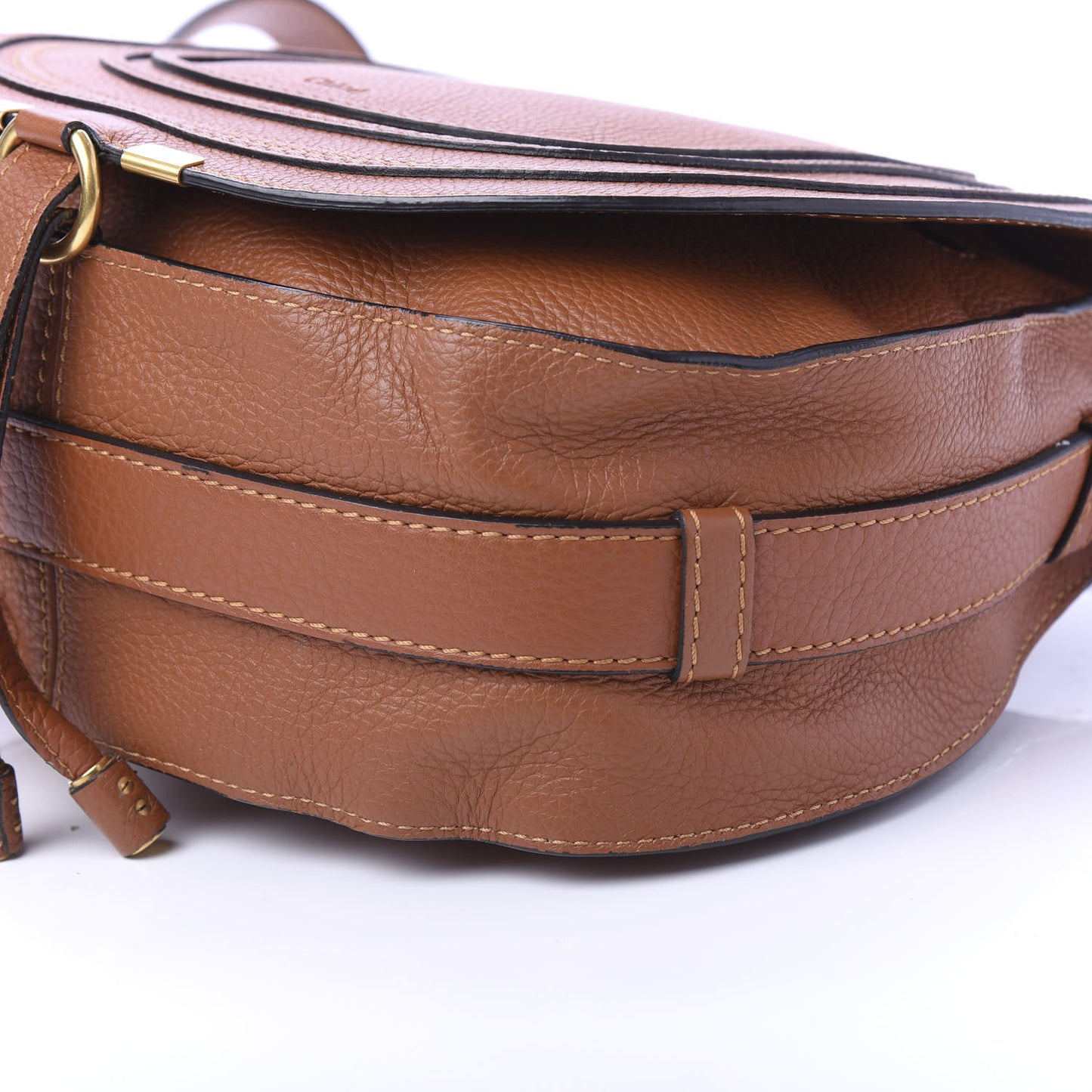 Calfskin Medium Marcie Round Crossbody Bag Tan