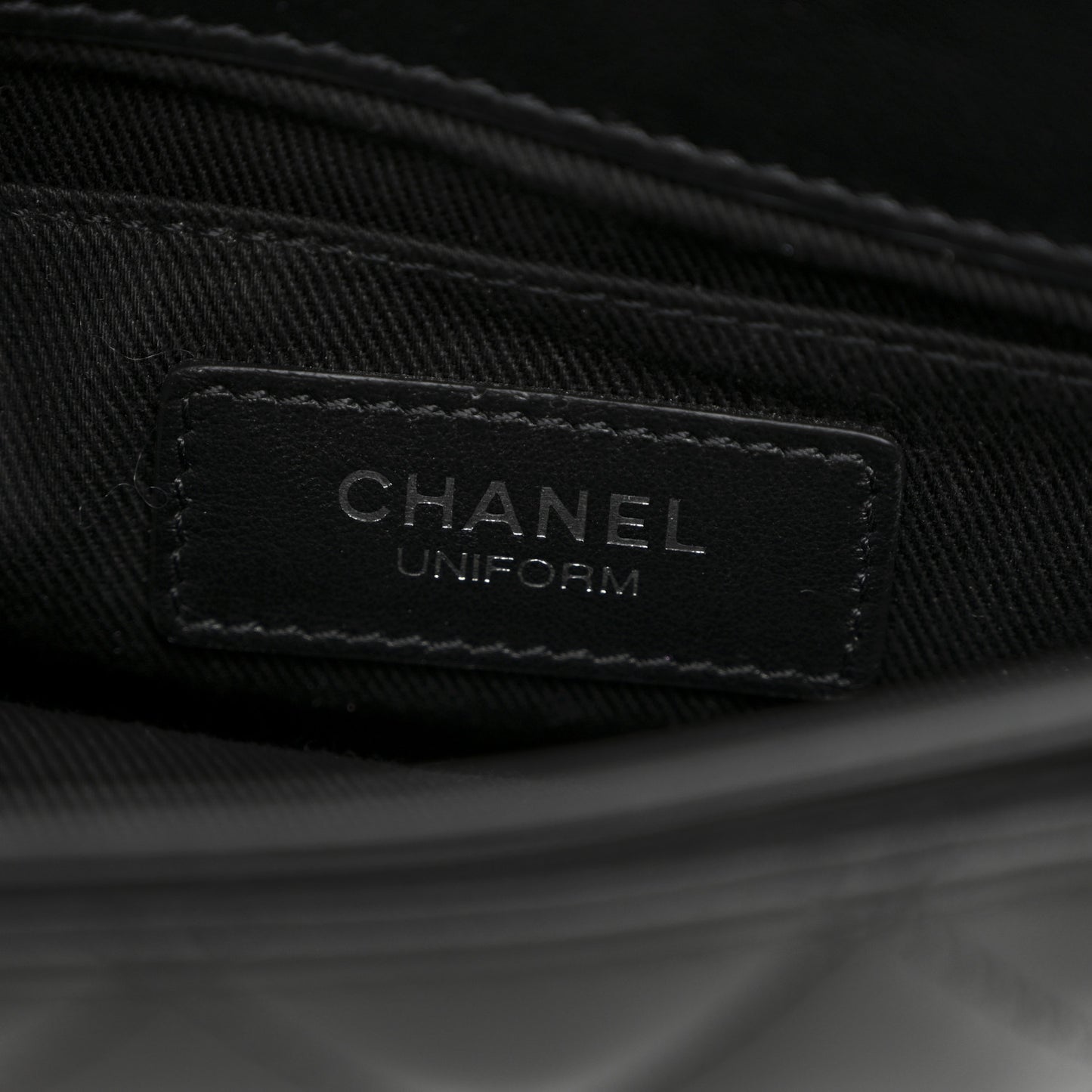 Calfskin Quilted CC Uniform Flap Belt Bag Black