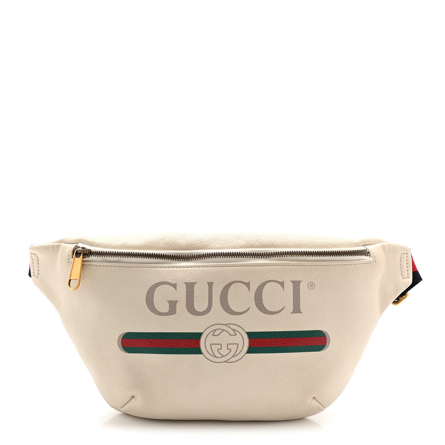 Grained Calfskin Logo Belt Bag White