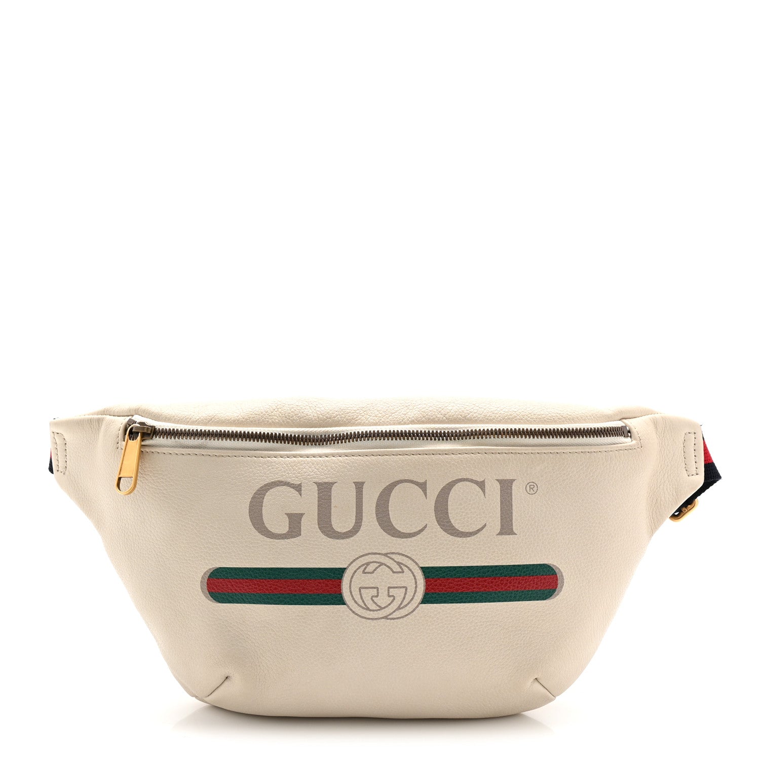Gucci Grained Calfskin Logo Belt Bag White 1 of 10