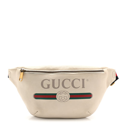 Gucci Grained Calfskin Logo Belt Bag White 1 of 10