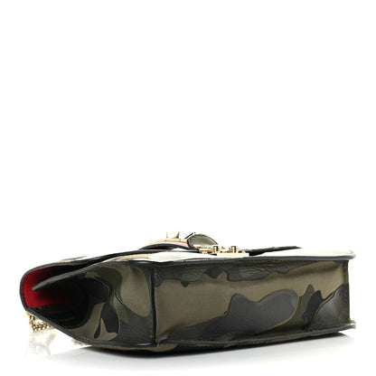 Valentino Garavani Nappa Canvas Camouflage Medium Glam Lock Rockstud Flap Verde 4 of 17