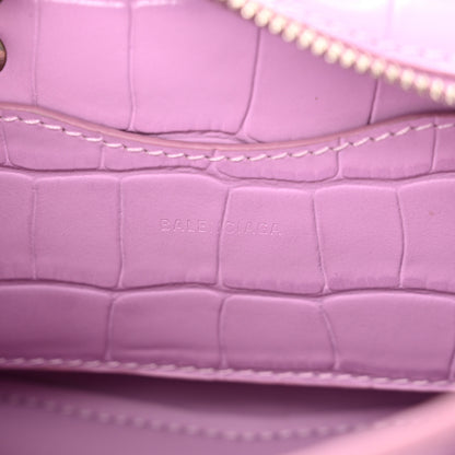 Balenciaga Calfskin Crocodile Embossed Neo Classic Silver Hardware Nano City Crossbody Lilac 6 of 9