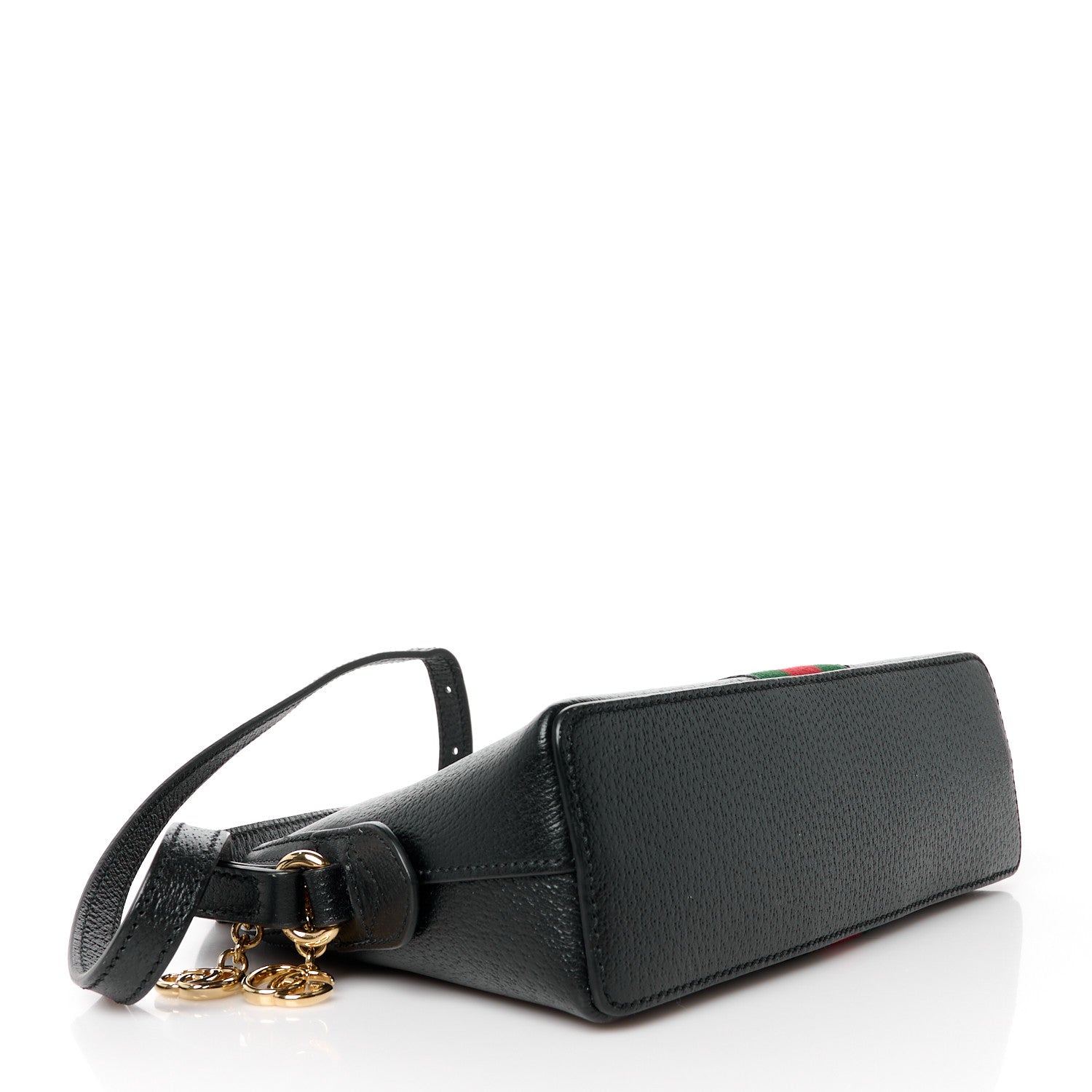 Gucci Calfskin GG Web Small Ophidia Dome Shoulder Bag Black 4 of 11