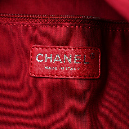 Chanel Jersey Quilted LA Cabas Bag Black Red 6 of 12