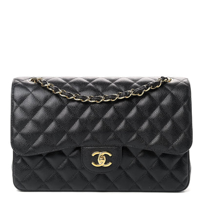 Chanel Caviar Quilted Jumbo Double Flap Black 1 of 10