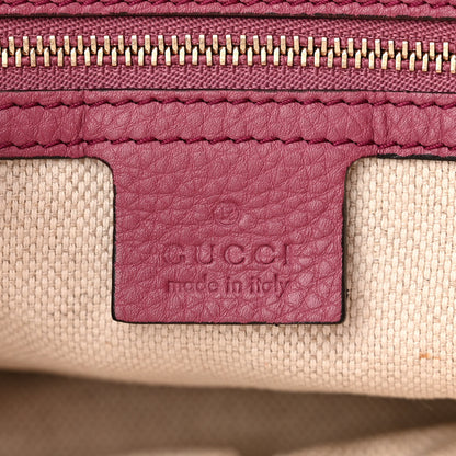 Gucci Pebbled Calfskin Medium Soho Chain Shoulder Bag Peonia Flower 6 of 11