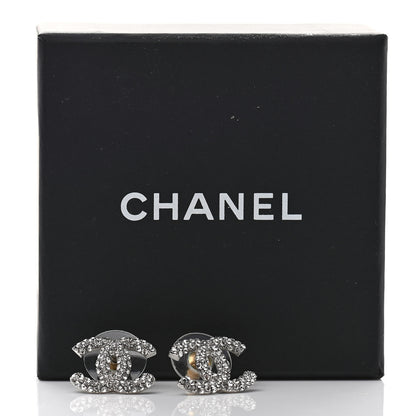 Chanel Crystal CC Earrings Silver 5 of 5