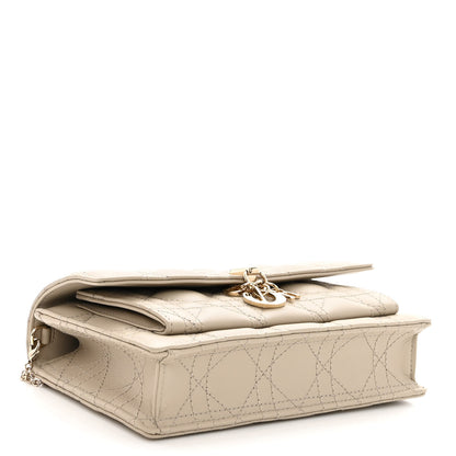 Christian Dior Lambskin Cannage Miss Dior Chain Pouch Sand 4 of 9