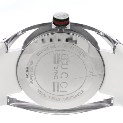 Gucci Stainless Steel Rubber 46mm Sync Web Quartz Watch White 4 of 6