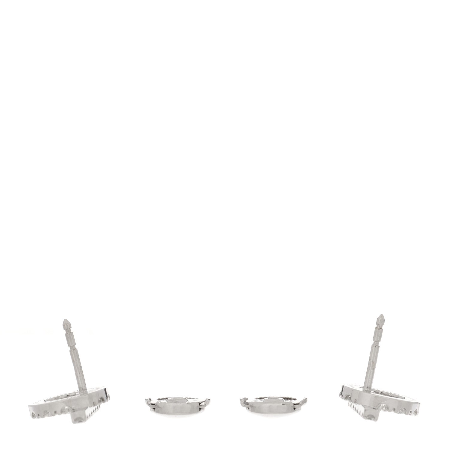 Hermes 18K White Gold Diamond Finesse Earrings 3 of 5
