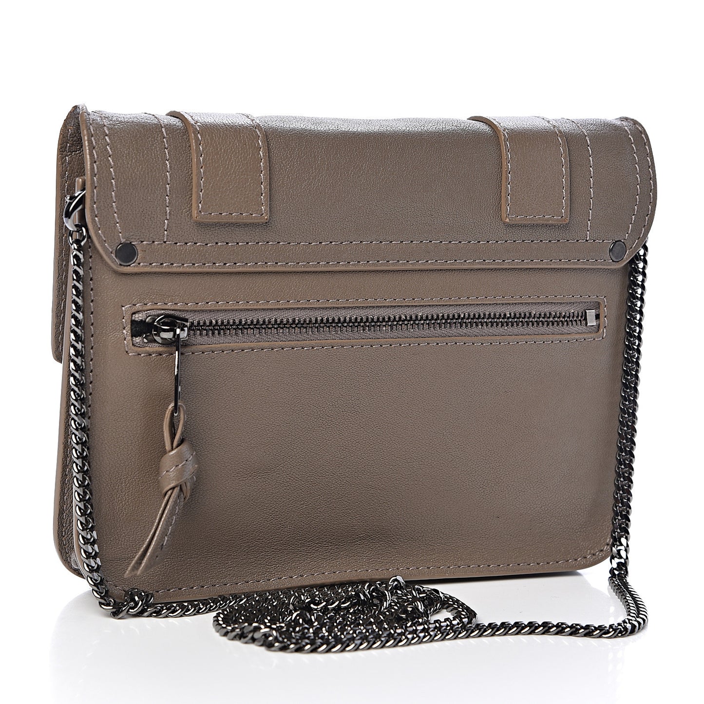 Lambskin PS1 Large Chain Wallet Smoke